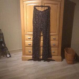 Michael Kors Coll. Duo (Silver Bead/Sequin) Fringe Pants Plus All Sequined Dress